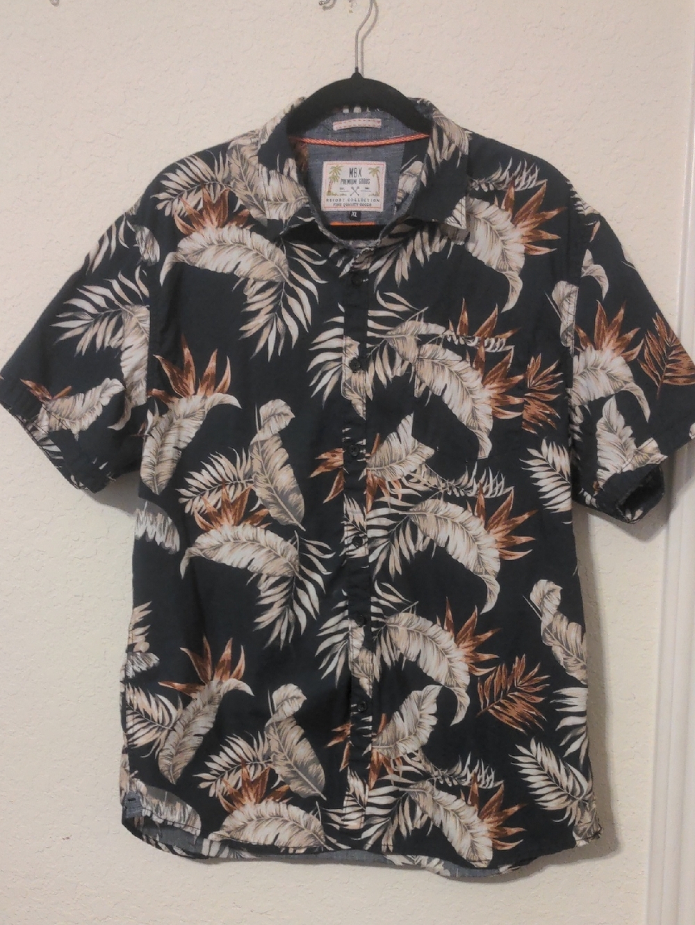 MBX Premium Goods Mens Short Sleeve Collared Tropical Button Down Shirt Size XL